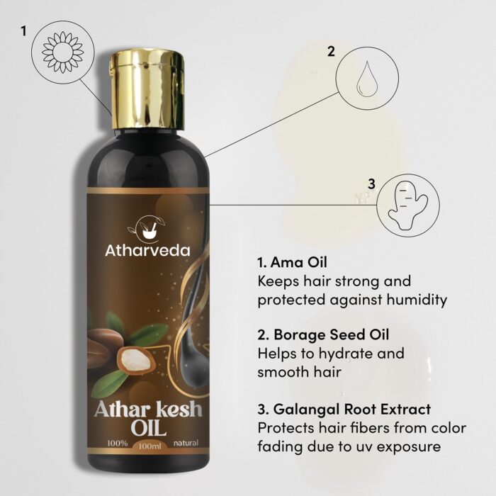 Athar Kesh Oil – Ayurvedic Hair Growth & Scalp Nourishment Oil - Image 2
